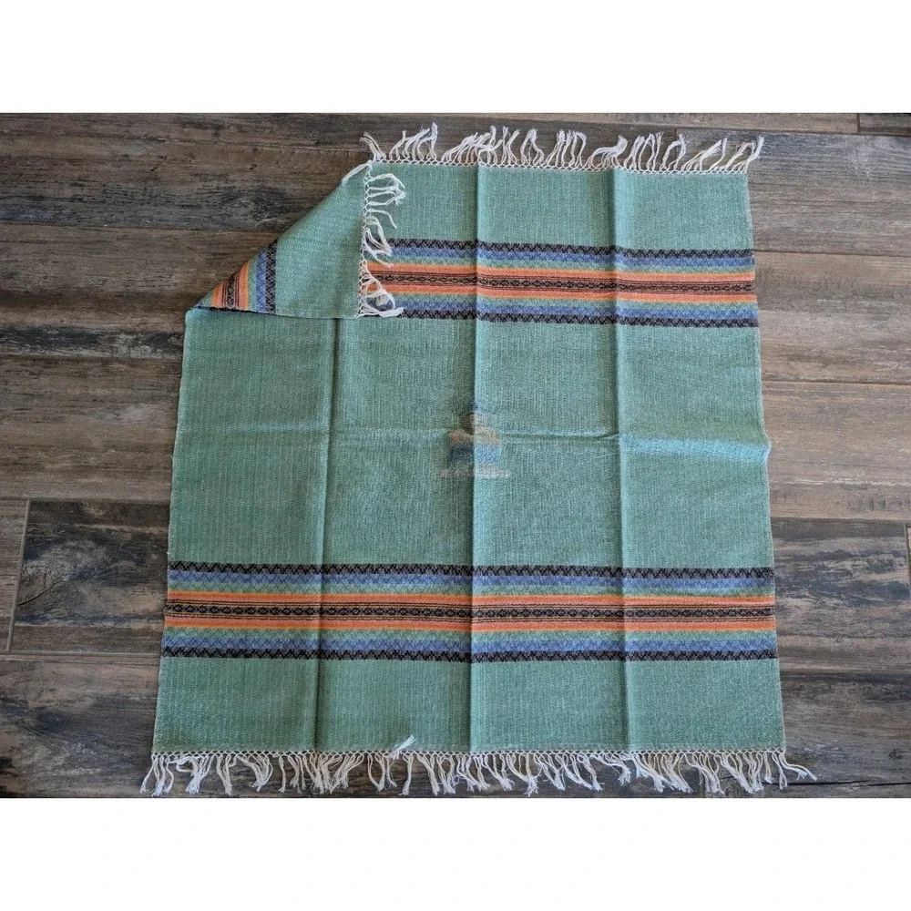 Vintage Southwestern Mexican Woven Textile Folk Art Napkins & Tablecloth Sarape